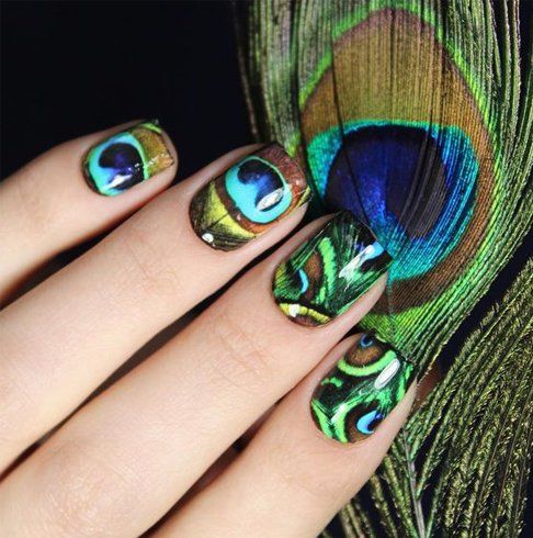 25 Gorgeous Peacock Nail Art Designs