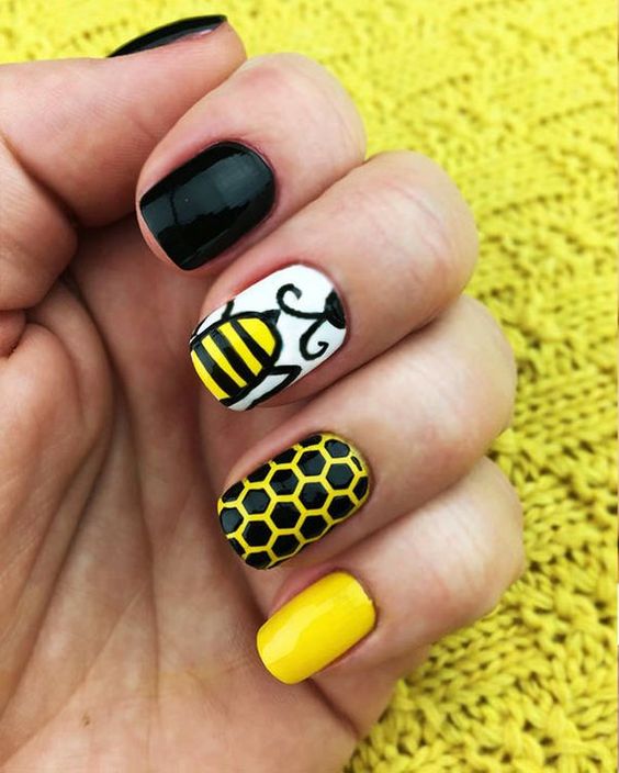 30 Cute Bee Nail Art Designs For Summer