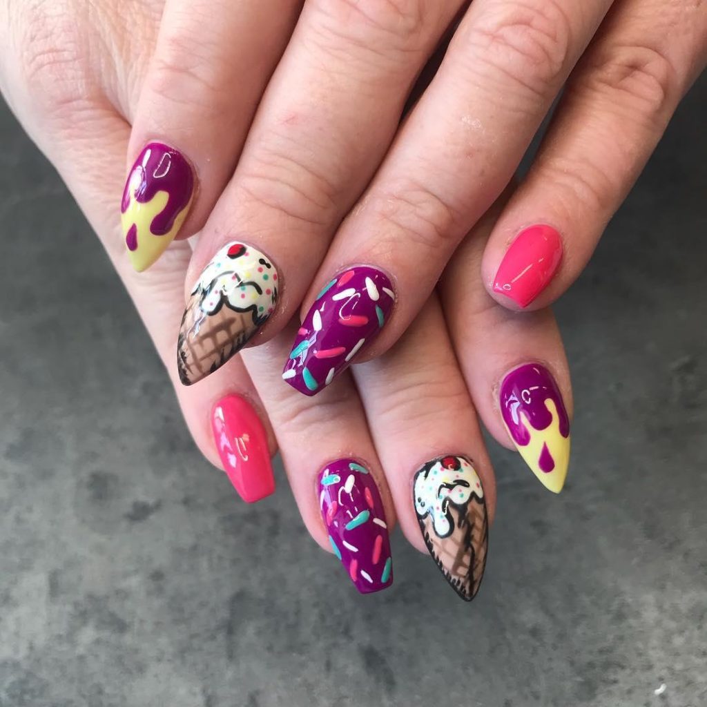 30 Cool Ice Cream Nail Designs For Summer