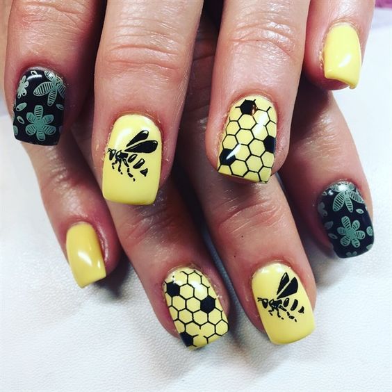 30 Cute Bee Nail Art Designs For Summer