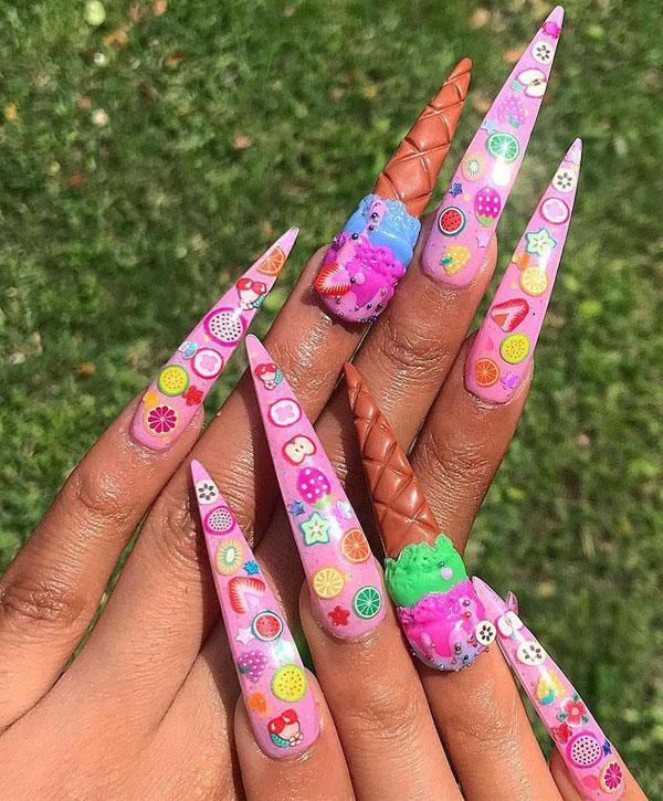 30 Cool Ice Cream Nail Designs For Summer