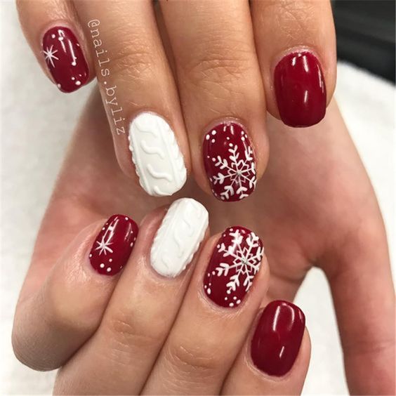 35 Pretty Snowflake Nail Designs Ideas