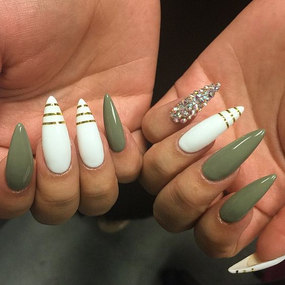 38 Trendy Army Green Nail Designs