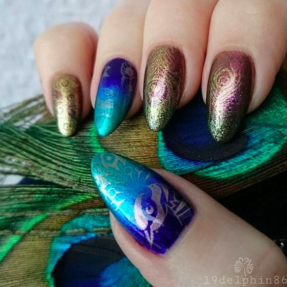 25 Gorgeous Peacock Nail Art Designs