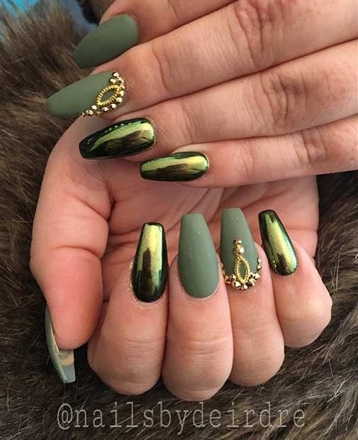 38 Trendy Army Green Nail Designs