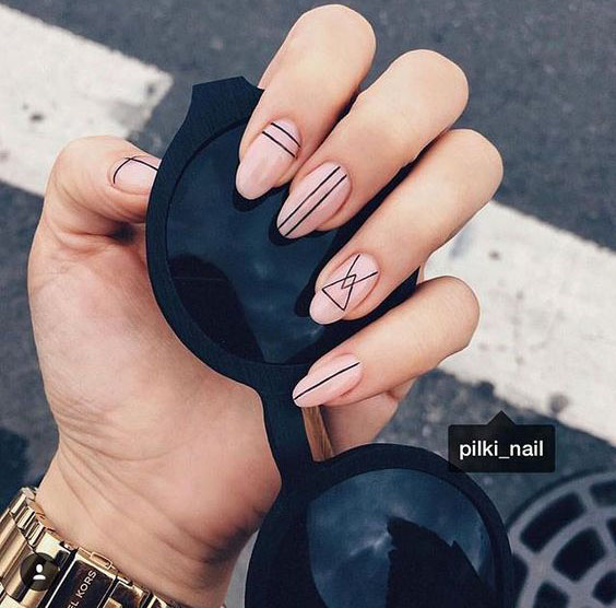 30 Easy and Beautiful Line Nail Art Designs