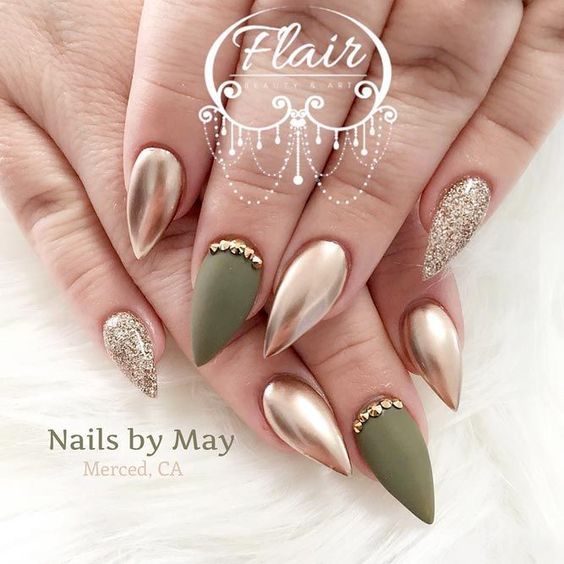 38 Trendy Army Green Nail Designs