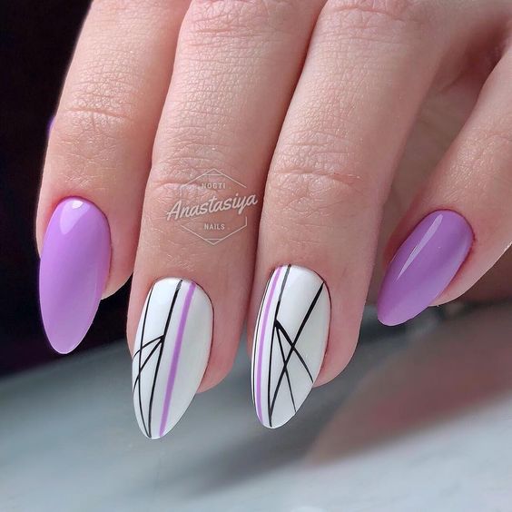 30 Easy and Beautiful Line Nail Art Designs