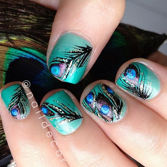 25 Gorgeous Peacock Nail Art Designs