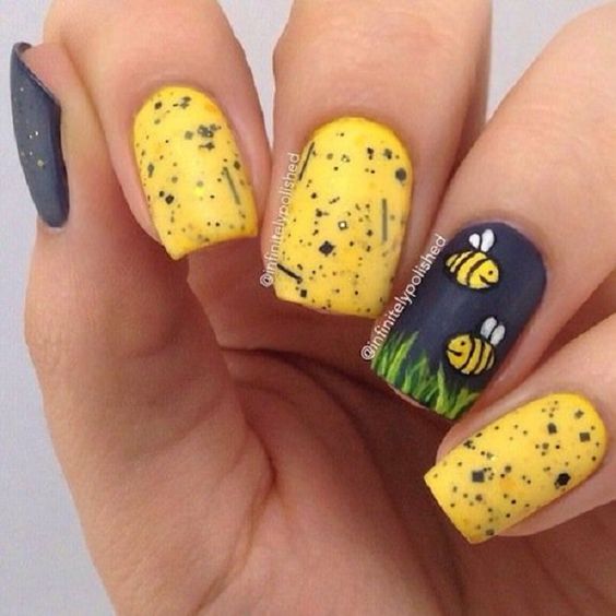 30 Cute Bee Nail Art Designs For Summer