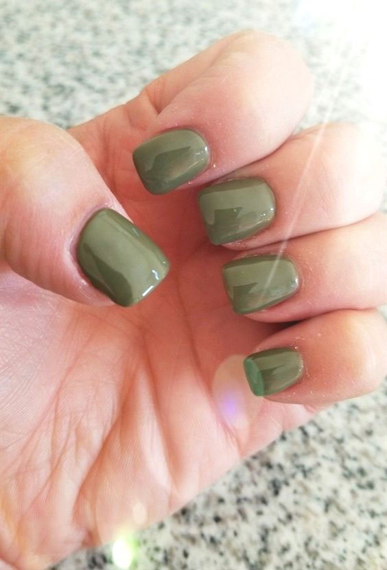 38 Trendy Army Green Nail Designs