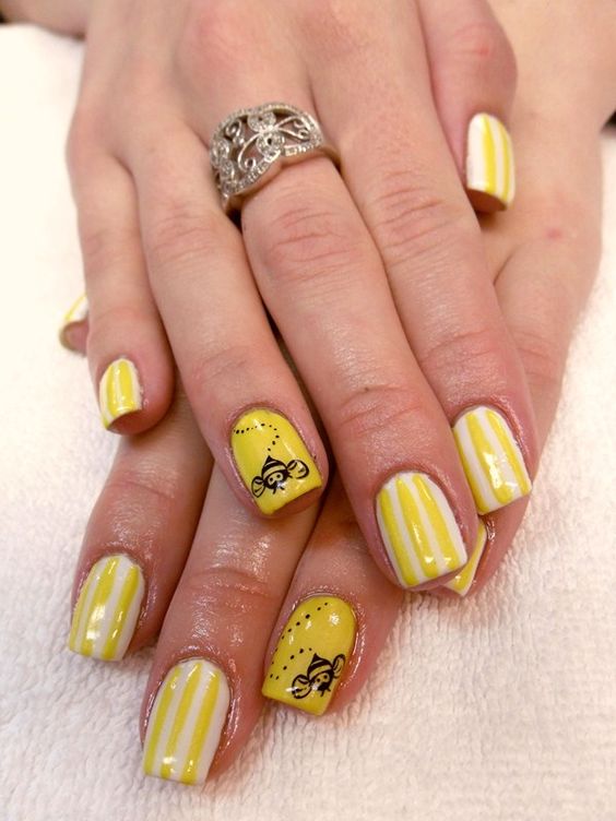 30 Cute Bee Nail Art Designs For Summer