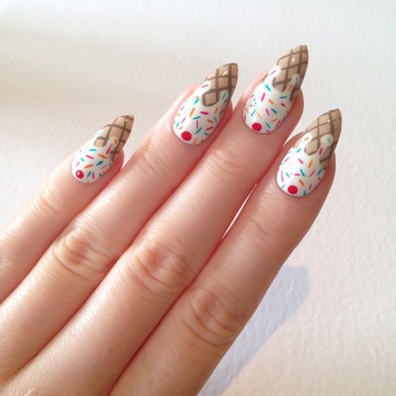 30 Cool Ice Cream Nail Designs For Summer