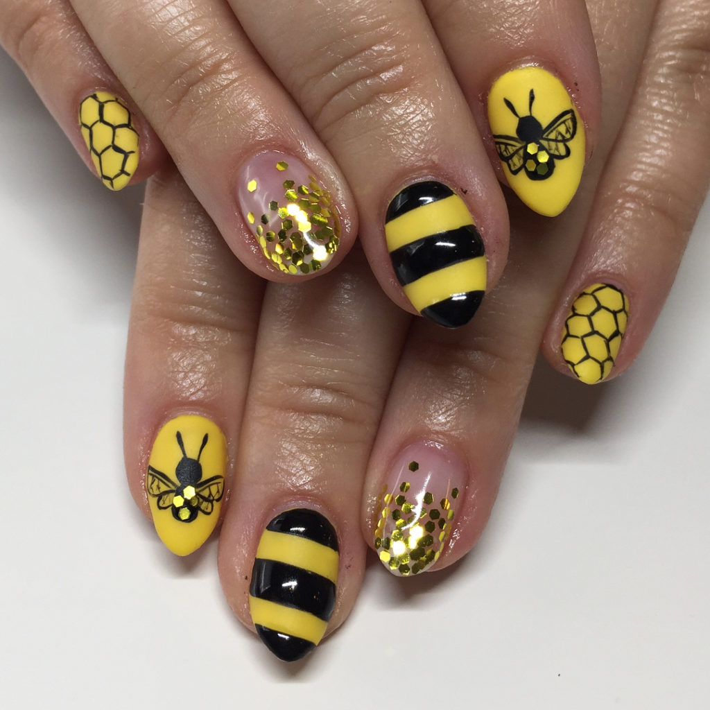 30 Cute Bee Nail Art Designs For Summer