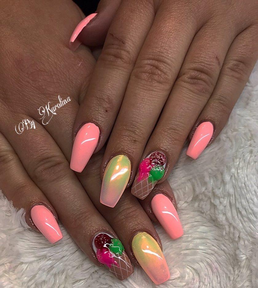 30 Cool Ice Cream Nail Designs For Summer