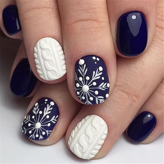 35 Pretty Snowflake Nail Designs Ideas