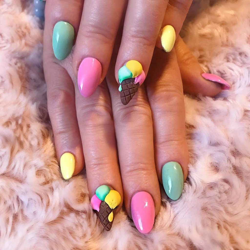 30 Cool Ice Cream Nail Designs For Summer