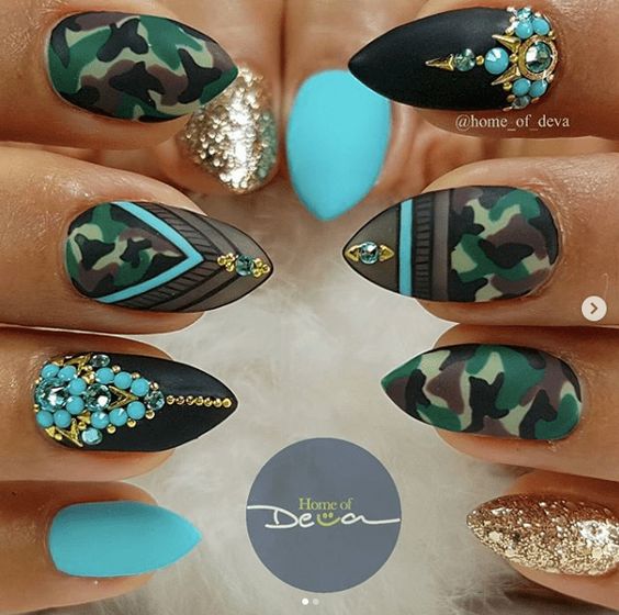 38 Trendy Army Green Nail Designs