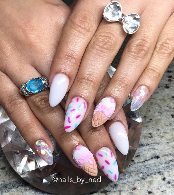 30 Cool Ice Cream Nail Designs For Summer