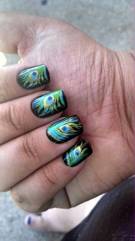 25 Gorgeous Peacock Nail Art Designs