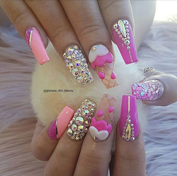 30 Cool Ice Cream Nail Designs For Summer