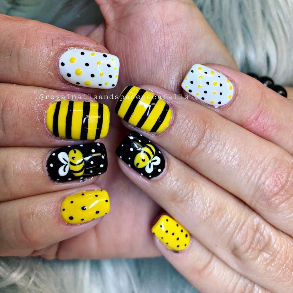 30 Cute Bee Nail Art Designs For Summer