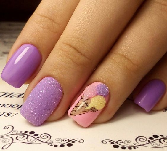 30 Cool Ice Cream Nail Designs For Summer