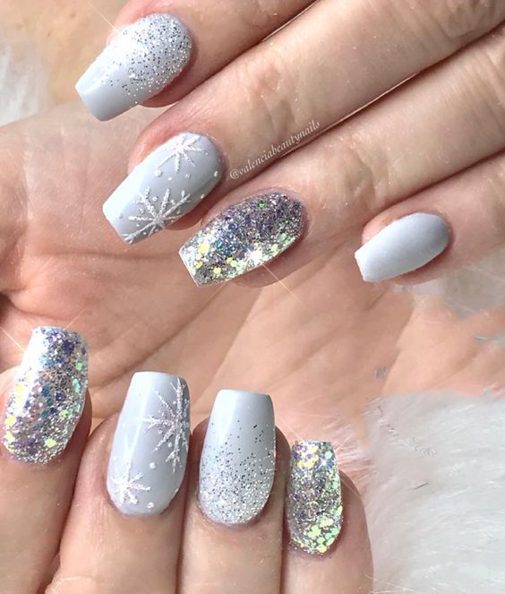 35 Pretty Snowflake Nail Designs Ideas