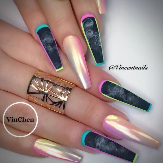 28 Smoke Nail Art Designs and Ideas