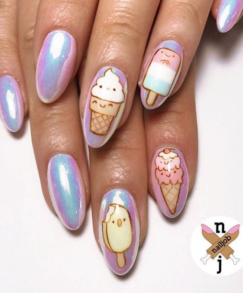 30 Cool Ice Cream Nail Designs For Summer