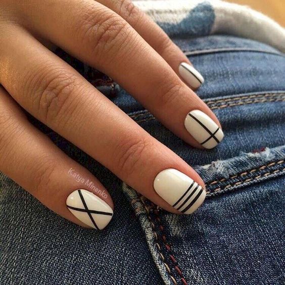 30 Easy and Beautiful Line Nail Art Designs