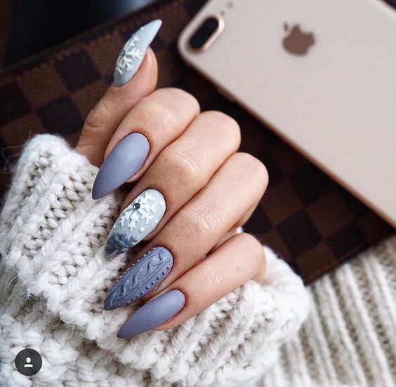 35 Pretty Snowflake Nail Designs Ideas