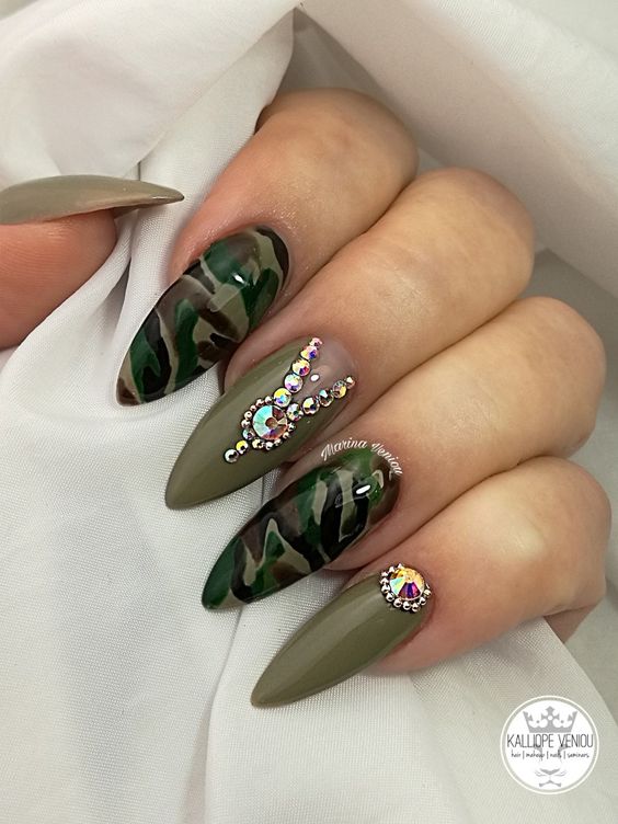 38 Trendy Army Green Nail Designs