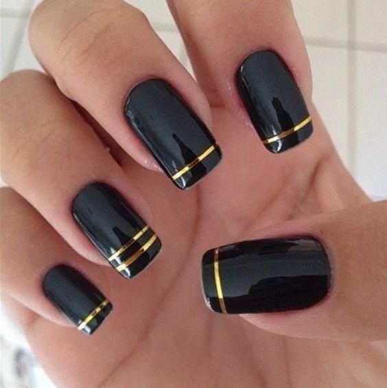 30 Easy and Beautiful Line Nail Art Designs