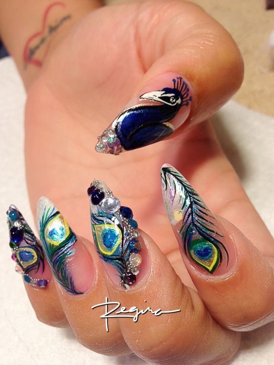 25 Gorgeous Peacock Nail Art Designs