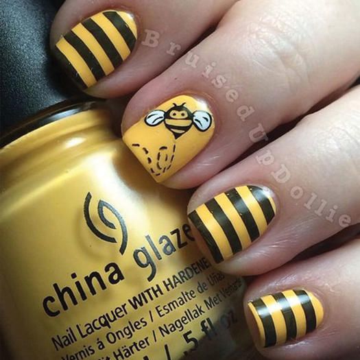 30 Cute Bee Nail Art Designs For Summer