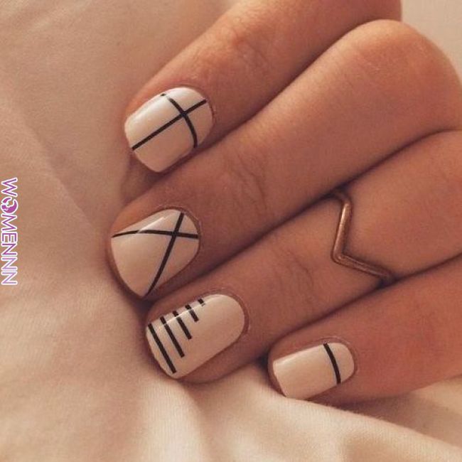 30 Easy and Beautiful Line Nail Art Designs