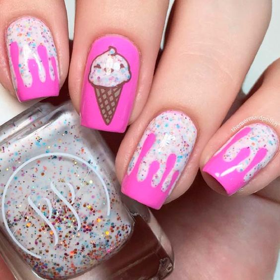 30 Cool Ice Cream Nail Designs For Summer