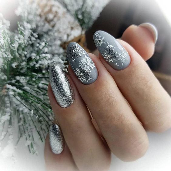 35 Pretty Snowflake Nail Designs Ideas