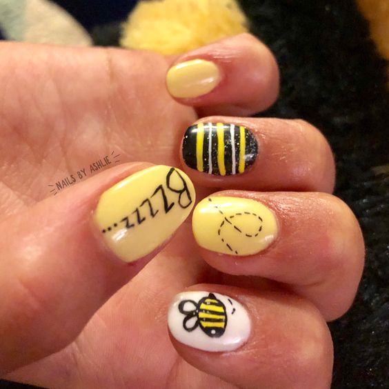 30 Cute Bee Nail Art Designs For Summer