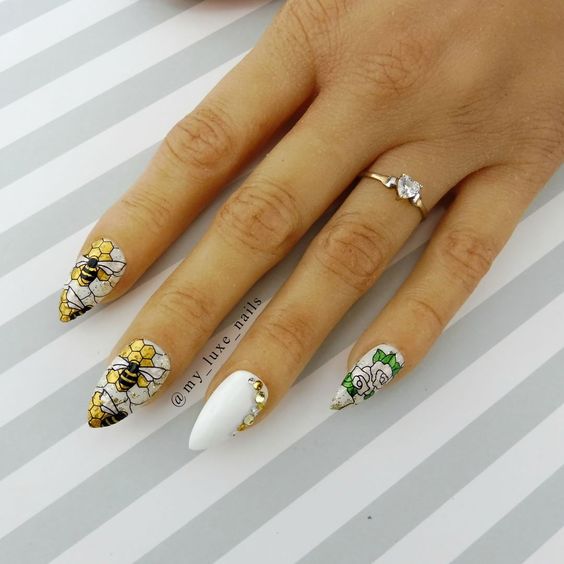 30 Cute Bee Nail Art Designs For Summer