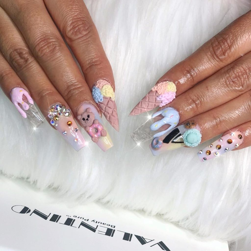 30 Cool Ice Cream Nail Designs For Summer