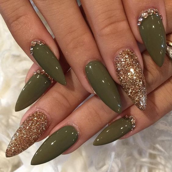 38 Trendy Army Green Nail Designs