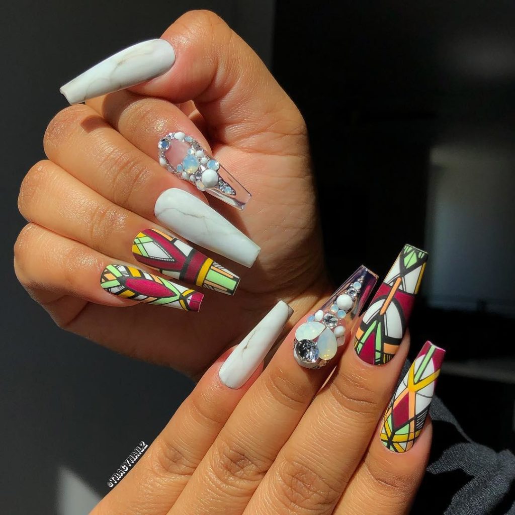 50 Trendy Long Coffin Nail Art Designs