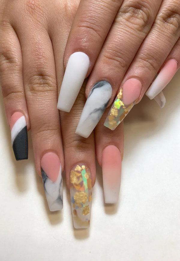 50 Trendy Long Coffin Nail Art Designs