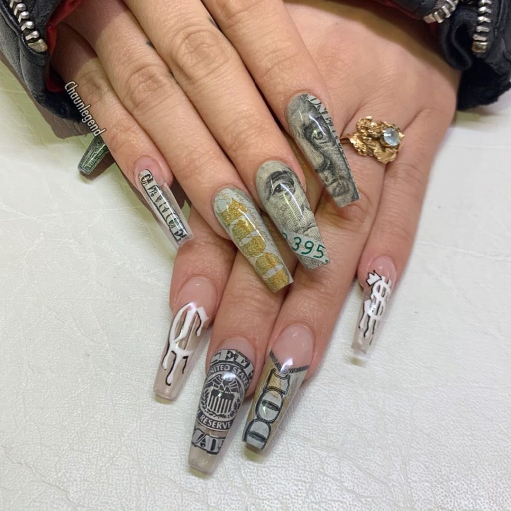 50 Trendy Long Coffin Nail Art Designs