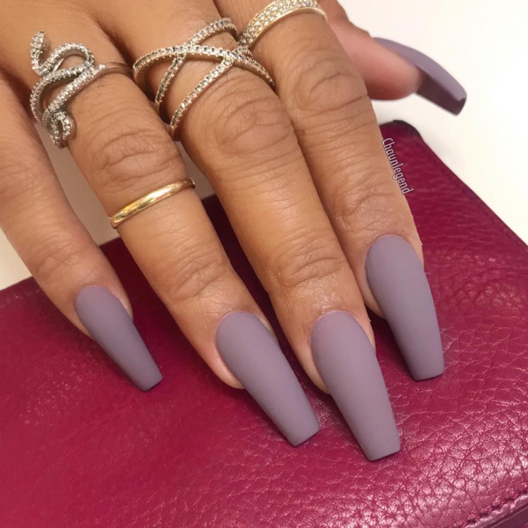 69 Outstanding Matte Coffin Nail Art Designs With Different Colours