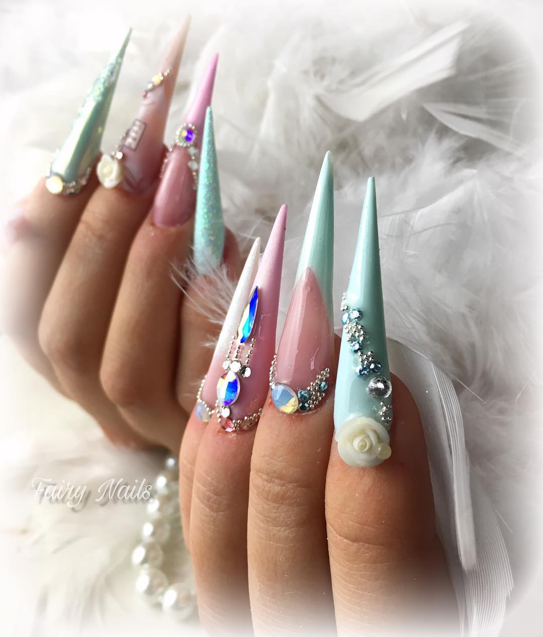 60 Elegant 3D Flower Nail Art Designs