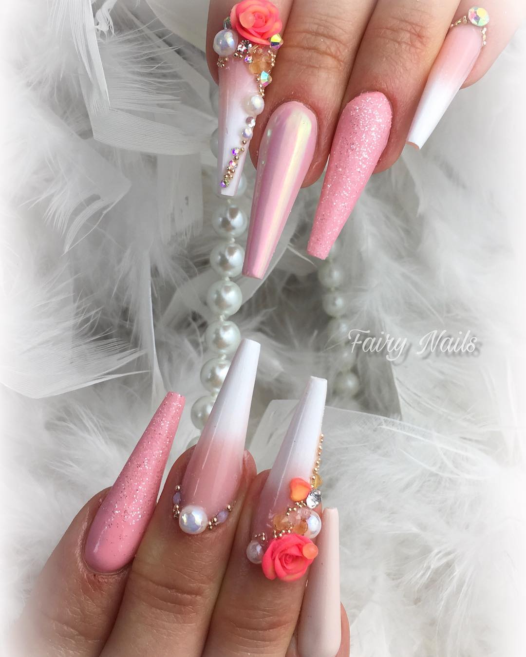 60 Elegant 3D Flower Nail Art Designs