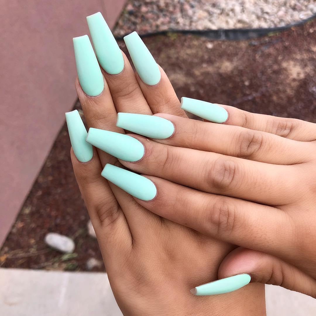 69 Outstanding Matte Coffin Nail Art Designs With Different Colours